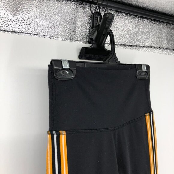 TNA Aritzia Atmosphere leggings solid  black with yellow side stripes XXS - Picture 3 of 13